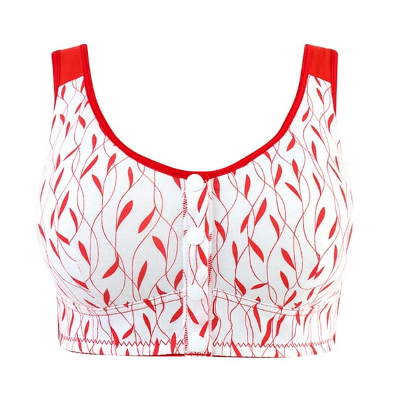 Tnhcen Ladies Traceless Comfortable No Steel Ring Breathable Gathering Front Opening Buckle Bra Woman Underwear Underwired Tankani Plus Sized Underwear Separatec Everyday, Red, S