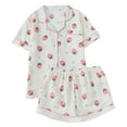 thumbnail image 1 of Tnhcen Lightweight and Comfortable Summer Women's Print Pjs Set Short Sleeve Button Up Top and Shorts Home Clothes​ S-XL, 1 of 4