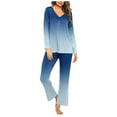 thumbnail image 1 of Tnhcen Lounge Pajamas Sets for Women Two Piece Outfits Pullover Tops and Long Pants Nightwear Homewear Set S-3XL, 1 of 4
