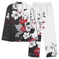 thumbnail image 1 of Tnhcen Lovable Comfy Sleepwear Stylish Silk Satin Nightdress Set for Women's Two-Piece Long Sleeves Pjs Set S-2XL, 1 of 4
