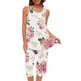 thumbnail image 1 of Tnhcen Luxurious Soft Sleepwear Set for Women Printed Sleeveless Crew Neck Top + Capri Pants Cozy & Skin-Friendly S-2XL, 1 of 6