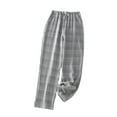 thumbnail image 1 of Tnhcen Men's 100% Cotton Plaid Sleep Pants with Drawstring Waist Elastic Lounge Pants Soft Casual Lounge Wear Home Pajama Bottoms for Men S - 2XL Comfortable Cotton Pajama Trousers, 1 of 2