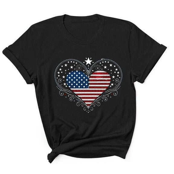 Tnhcen Men's 4th of July USA Flag Graphic Tee Summer Patriotic Novelty V-Neck Cotton Shirt S-3XL
