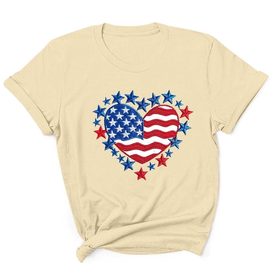Tnhcen Men's 4th of July USA Flag Shirt Sleeve 1776 USA Graphic Dry Fit Cotton Comfortable T-Shirts Shirts S-3XL