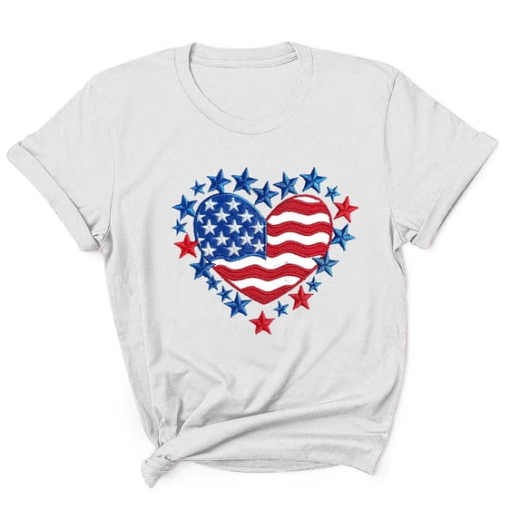Tnhcen Men's 4th of July USA Flag Shirt Sleeve 1776 USA Graphic Dry Fit Cotton Comfortable T-Shirts Shirts S-3XL