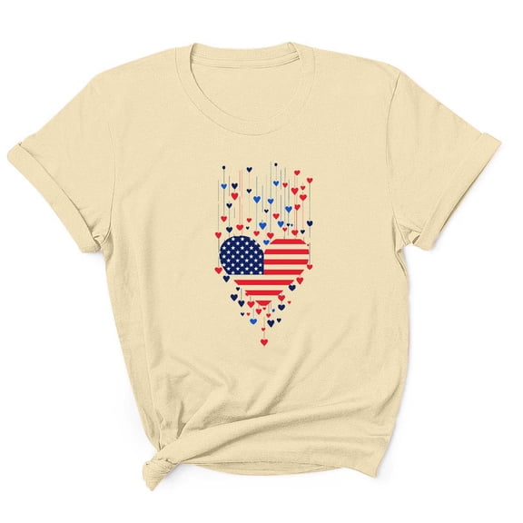 Tnhcen Men's 4th of July USA Flag Shirts T-Shirt Patriotic Independence Day Graphic Tees Short Sleeve Tops S-3XL