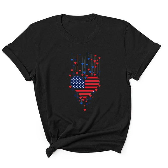Tnhcen Men's 4th of July USA Flag Shirts T-Shirt Patriotic Independence Day Graphic Tees Short Sleeve Tops S-3XL