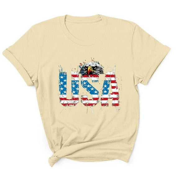 Tnhcen Men's 4th of July USA Flag Short Sleeve Tee Summer Soft Fabric Novelty Patriotic Graphic Shirt S-3XL