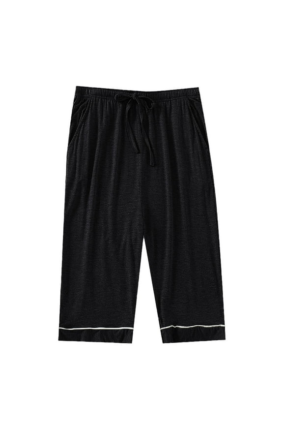Men's 7 Inch Modal Cotton Poly Pajama Shorts Elastic Waistband Plus Size Casual Sleepwear Home Pants