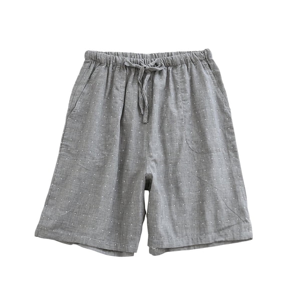 Tnhcen Men's Cotton Pajama Shorts Loose Fit Casual Sleepwear Elastic Waist Drawstring Dot Print Plus Size M - XL Breathable Lightweight Home Lounge Pants