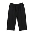 thumbnail image 1 of Tnhcen Men's Fashion Solid Loose Casual Pajama Seven - Quarter Pants Sleepwear, Cotton Elastic Waist Drawstring Lounge Pants for Men, Plus Size L - 4XL Home Wear, 1 of 3