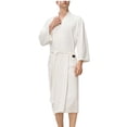 thumbnail image 1 of Tnhcen Men's Full Length Hooded Long Sleeve Tie Belt Plus Size Sleepwear Robe, Men's Casual Home Wear Bathrobe, Comfortable Soft Loungewear with Pockets, 1 of 7