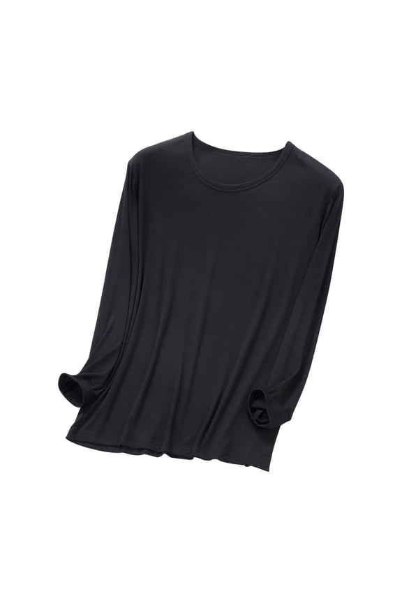 Men's Long Sleeve Crew Neck Base Layer Thin Lightweight Top, Loose Fit Casual Shirt Wear Outside Home Modal Cotton Polyester Blend Plus Size L-4XL