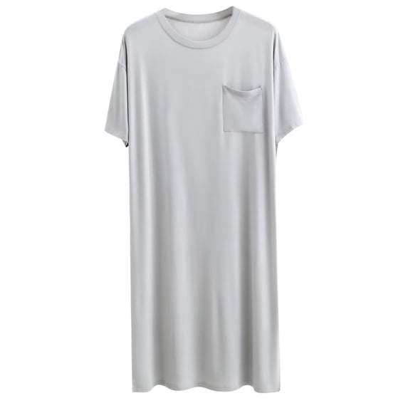 Tnhcen Men's Long Sleeve Sleep Robe Long Length Over Knee Plus Size Soft Comfortable Good Drape Solid Color Sleepwear Pajama Robe L-3XL