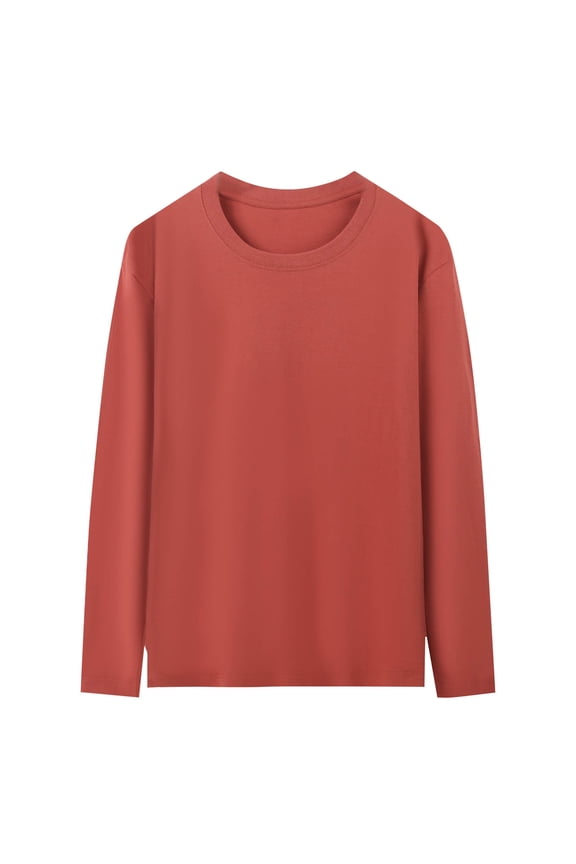 Men's Long Sleeve Thermal Base Layer Full Length Cotton Pajama Top M - 5XL Basic Solid Color Warm Sleepwear