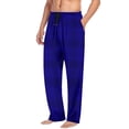 thumbnail image 1 of Tnhcen Men's Plaid Print Drawstring Waist Pajama Pants with Pockets, Soft 95% Polyester 5% Spandex Lounge Pants for Men S-3XL Sleepwear Straight Leg Casual Home Bottoms, 1 of 6