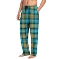 thumbnail image 1 of Tnhcen Men's Plaid Print Pajama Pants Elastic Waistband Drawstring Pockets 95% Polyester 5% Spandex Soft Brushed Sleepwear Loungewear Casual Pants S - 3XL, 1 of 6