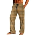thumbnail image 1 of Tnhcen Men's Plaid Print Pajama Pants Elastic Waistband Drawstring Two Side Pockets Straight Leg Flannel - Like Soft Lounge Pants 95% Polyester 5% Spandex Casual Sleepwear S - 3XL, 1 of 9