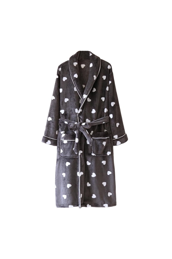 Men's Plush Fuzzy Bathrobe Flannel Men's Robe, Plus Size Warm Cozy Sleepwear, Soft Fleece Bathrobe for Men, Winter Thermal Bathing Robe M - XL