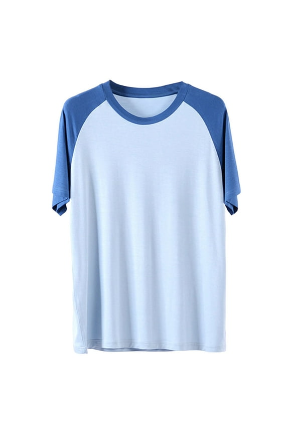Men's Short Sleeve Crew Neck Active Wear Loungewear Sleepwear Top Modal Cotton Polyester Blend Breathable Soft Stretchy Fit Plus Size L - 4XL