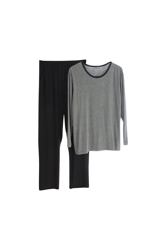 Men's Sleepwear Set Long Sleeve Full Length Casual Pajama 20% Modal 40% Cotton 40% Polyester L - 4XL Comfortable Breathable Plus Size Loungewear