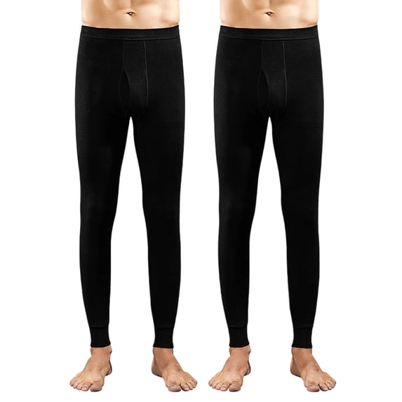 Tnhcen Men's Thermal Underwear 2-Pack Base Layer Leggings Pajama Pants Sleepwear Soft Warm Winter Spring Fall Wear Stretchy Comfort Fit Plus Size M-4XL