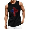 thumbnail image 1 of Tnhcen Men's USA Flag Sleeveless T-Shirts Patriotic Independence Day Graphic Tees Basic Fit Style S-2XL, 1 of 9