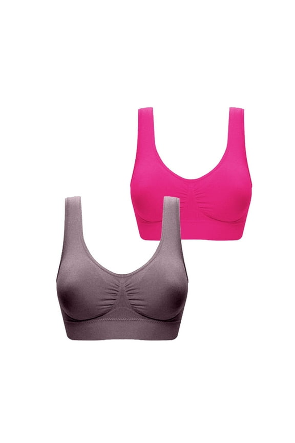 Open Back Sports Bra Women Plus Size Bras Padded Seamless Sleepwear Yoga Bra Wireless Underwear Underwire Bra Underwear for Women Underwear, L