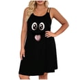 thumbnail image 1 of Tnhcen Plus Size Nightgown Women, Cute Print Double Spaghetti Straps Nightdress, Soft Polyester Spandex Double - Sided Fleece Loose Sleepwear, Comfortable Pajama Dress Sizes S - 2XL, 1 of 6