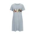 thumbnail image 1 of Tnhcen Plus Size Women's Christmas Cute Print Sleepwear Short Sleeve Round Neck Short Dress Soft Polyester Spandex S-2XL for Home/Lounging, 1 of 5