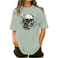 thumbnail image 1 of Tnhcen Plus Size Women's Graphic Print Short Sleeve Crewneck Summer Top - Loose Fit S-5XL Casual Statement Essential, 1 of 4