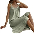 thumbnail image 1 of Tnhcen Plus Size Women's Sleeveless Nightgown - Soft Summer Sleep Dress with Spaghetti Straps Pajamas Homewear M-3XL, 1 of 7
