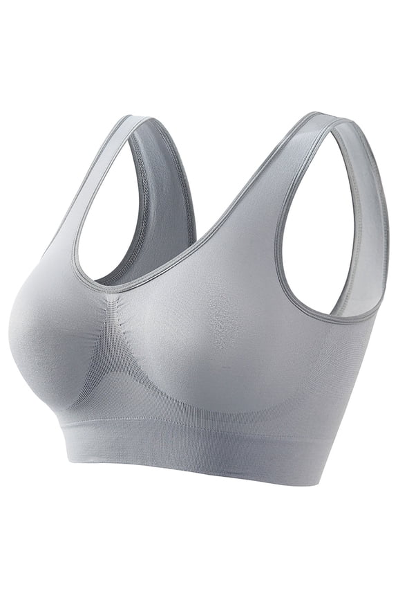 Push Up Sports Bra Sport Bras for Women Supportive for Yoga Running Workout Exercise Womens Bralettes Underclothes for Girls Compression Underwear Women, Gray, 4XL