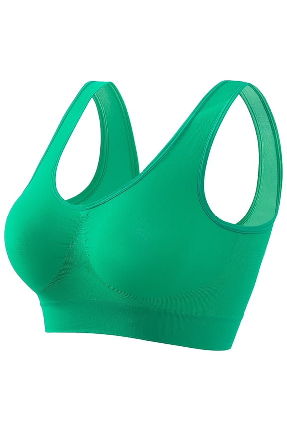 Push Up Sports Bra Sport Bras for Women Supportive for Yoga Running Workout Exercise Womens Bralettes Underclothes for Compression Underwear Women, Green, 5XL