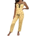 thumbnail image 1 of Tnhcen Romantic Heart Print Pajama Set Women's Camisole & Pants Sleepwear (S-2XL) Soft & Stretchy, 1 of 6