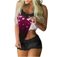 thumbnail image 1 of Tnhcen Romantic Valentine's Day Nightwear Set Women's Lace Spliced Sling Shorts Homewear Pjs Lounging Pajamas Set S-2XL, 1 of 5