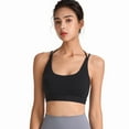 thumbnail image 1 of Tnhcen Running Sports Bra Woman Bras with String Quick Dry Shockproof Running Fitness Large Size Underwear Bralettes for Women with Support Camisole Tops for Women Underwear, Black, M, 1 of 9