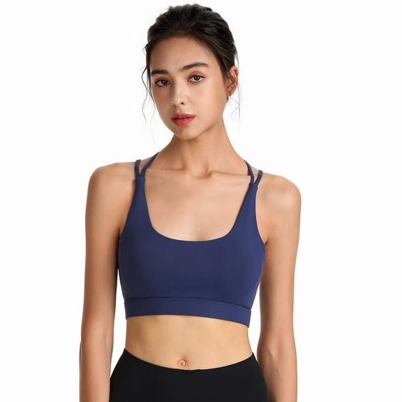 Tnhcen Running Sports Bra Woman Bras with String Quick Dry Shockproof Running Fitness Large Size Underwear Bralettes for Women with Support Camisole Tops for Women Underwear, Blue, S
