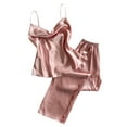 thumbnail image 1 of Tnhcen Silky Satin Pajama Set Women's Long Pants Loungewear (S-XL) Smooth Breathable, 1 of 4
