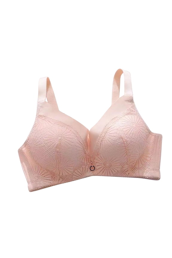 Sports Bra Thickened Middle Decorations Lace Bra Daily Bra Underwire Bikini Underwear Separatec Everyday Underwear for Women Naughty, Beige, 38