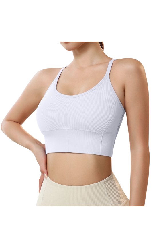 Sports Bras with String Quick Dry Shockproof Running Fitness Underwear Bralettes for Women with Support Cute Underwear Underwear Women, White, L