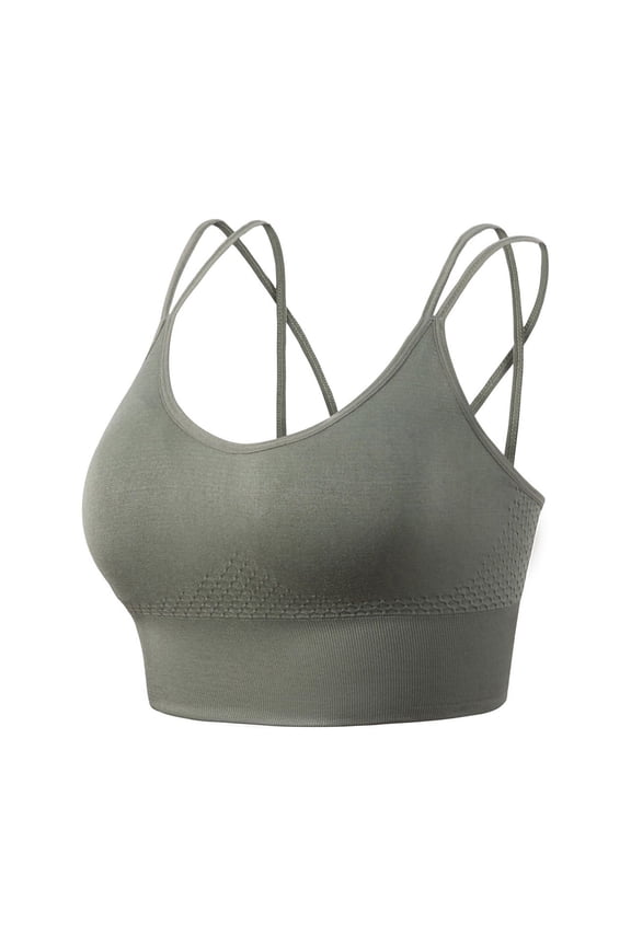 Sports Bras for Woman Bras with String Quick Dry Shockproof Running Fitness Large Size Underwear Seamless Bralette Bras for Womens Underwear, Green, L