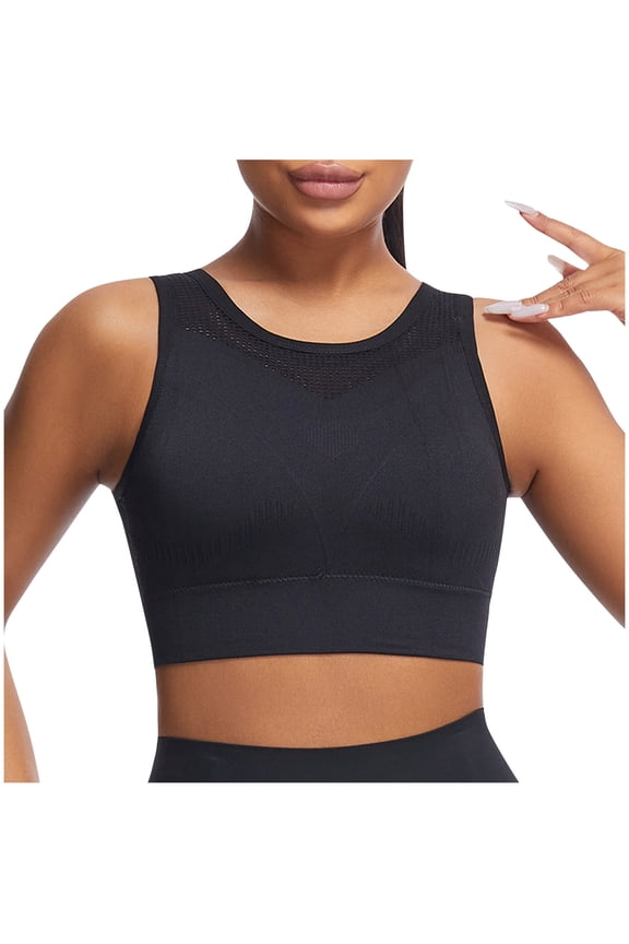 Sports Bras Women's Hollow Back Gathering Yoga Fixed Chest Cushion Style Steel Ring Gathering Sports Bra Strapless Bra No Underwire Underwear Women Underwear for Women Naughty, Black, S