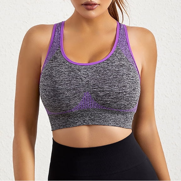 Tnhcen Supportive Sports Bras for Women 3 Pack Women Racerback Sports Bras High Impact Workout Yoga Gym Activewear Fitness Bra Womens Bralette Underwear Cute Underwear for Women, Purple, M
