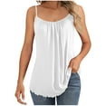 thumbnail image 1 of Tnhcen Trendy Solid Satin Camisole Top Women's Ruffled Sleeveless Blouse (M-2XL) Elegant Flowy Casual Wear, 1 of 8