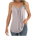 thumbnail image 1 of Tnhcen Trendy Solid Satin Camisole Top Women's Ruffled Sleeveless Blouse (M-2XL) Elegant Flowy Casual Wear, 1 of 9