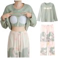 thumbnail image 1 of Tnhcen Two-Piece Ladies' Pjs Set with Breast Pads Long Sleeve Adorable Nightdress Cozy Loungewear M-3XL, 1 of 4