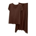 thumbnail image 1 of Tnhcen Two Piece Women's Pajamas Sets Casual Loose Knit Crewneck Short Sleeve Tops Wide Leg Pants Homewear M-2XL, 1 of 3