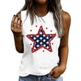 thumbnail image 1 of Tnhcen USA Flag Patriotic Tank Top for Women 4th of July Independence Day Five-Pointed Star Graphic Sleeveless Shirt Summer Festival Tee S-2XL, 1 of 4