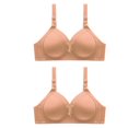 thumbnail image 1 of Tnhcen Underwire Bras 2PC Women's Large Size Non-Steel Ring Gathered Breathable Underwear (Plus Extended Buckle 0.3) Daily Bra No Underwire Women's Underwear Womens Underwear, Khaki, 38, 1 of 8
